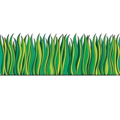 Scholastic Tall Green Grass Jumbo Border, 12' (Pack of 6)