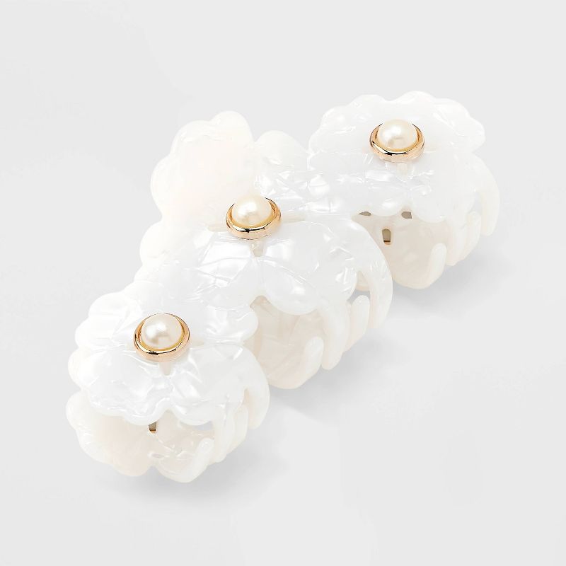 Pearl Flower Claw Hair Clip - A New Day™, 1 of 5