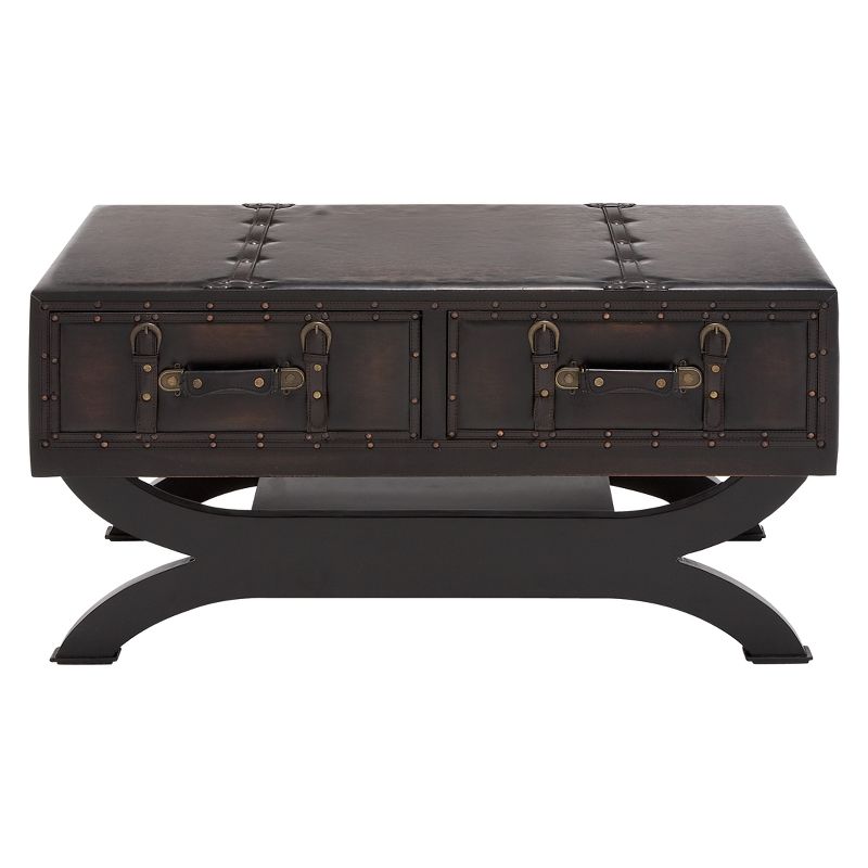 Faux Leather Trunk Coffee Table Brown - Olivia & May, 1 of 6