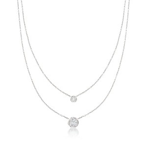 Ross-Simons 1.45 ct. t.w. Bezel-Set CZ Layered Necklace in Sterling Silver Size 16 - 1 of 4