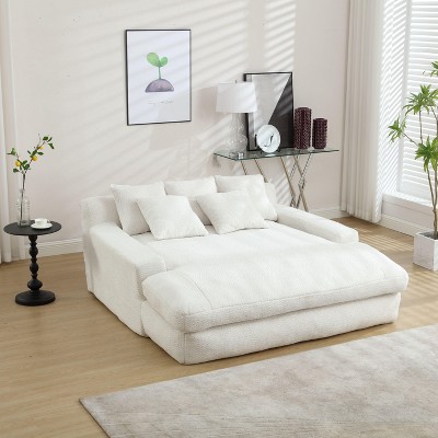 CENGHU Chenille 2-seater Lazy Sofa Bed, Comfy Sofa- Deep Seat Couch, Sleeper Sofa