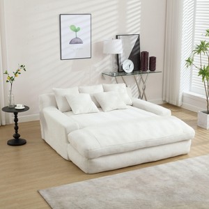 CENGHU Chenille 2-seater Lazy Sofa Bed, Comfy Sofa- Deep Seat Couch, Sleeper Sofa - 1 of 4