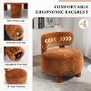 Racxily Teddy Fabric Armless Accent Chair-Plush Teddy Fabric Armless Accent Chair with,Solid Wood Legs,for Bedroom/Living Space, Refined Style - 3 of 4
