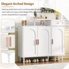 TIRAMISUBEST Elegant Shoe Cabinet with Arched Doors and Drawer, Cream Style Storage Sideboard with Adjustable Shelves and Solid Wood Legs for Entryway - 3 of 4