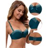 INSPIRE CHIC Women's Convertible Bra Half Cup French Underwire Maximizer Push Up Bow Decoration Lingerie - 3 of 4