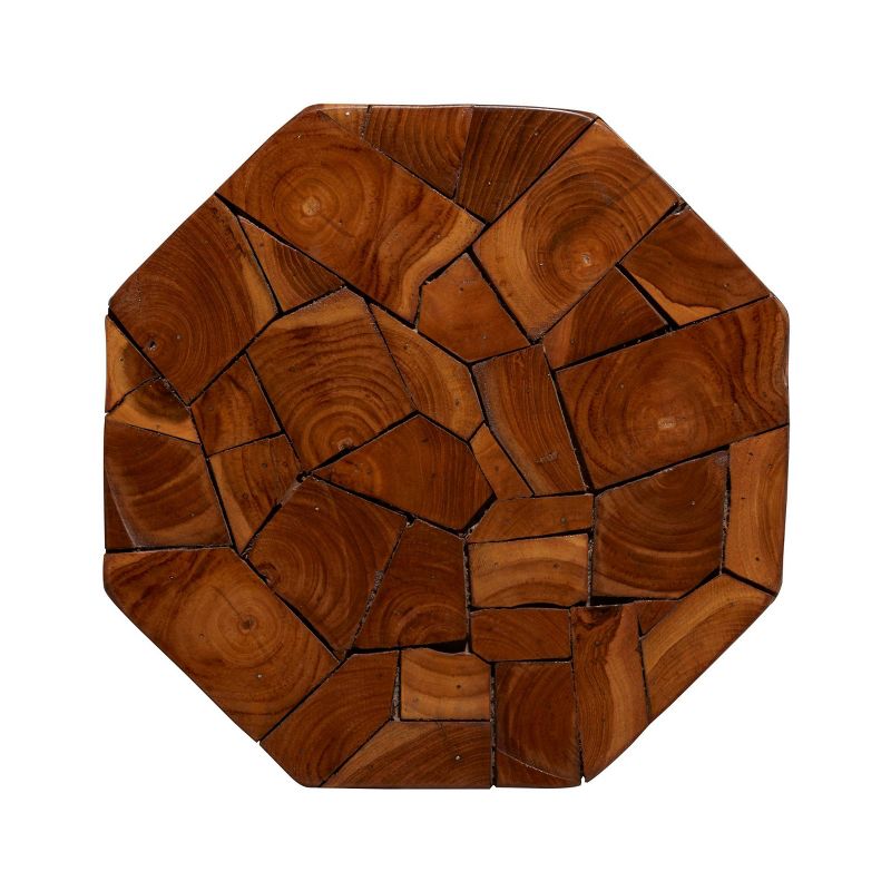 Contemporary Teak Wood Round Accent Table Brown - Olivia &#38; May, 6 of 19