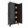 Chic Crate 61'' 2 Shapely-Door Metal Cabinet – Lockable, Adjustable Shelves for Kitchen/Bedroom/Living Room (Black) - 2 of 4