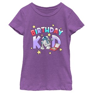 Girl's Star Wars Birthday Kid R2-D2 Party T-Shirt - 1 of 4