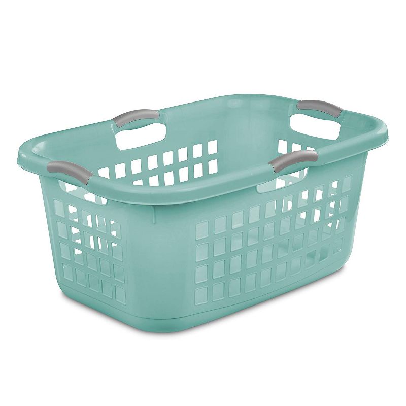Sterilite 2 Bushel Ultra Laundry Basket, Large, Plastic with Comfort Handles to Easily Carry Clothes to and from the Laundry Room, Aqua, 6-Pack, 2 of 4