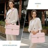 15-15.6 inch Laptop Bag, Briefcase for Women&Men, 16 inch Square Quilted Computer Messenger Bag Office Travel Business with 3 Pockets&Strap, Pink - 4 of 4