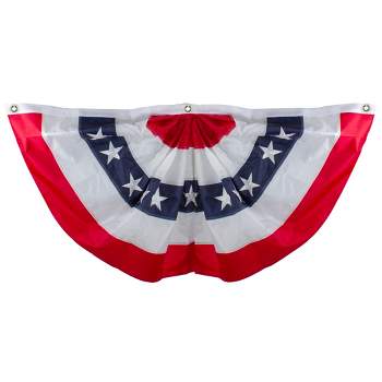 Northlight Patriotic Americana Tea-stained Pleated Bunting Flag 48
