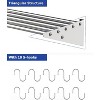 2 Pack Metal Kitchen Rack , 12" x 36" Stainless Steel Wall mount Shelf with 10 S Hooks for Hanging Pots, Pans, Cookware in Home and Restaurant - image 2 of 4