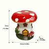 SEVOBAL Mushroom House Stool Side Table Home Decor Plant Stand Garden Indoor Outdoor Decoration Party Kid Gift Festival Cute, Red, 12.6"*12.6"*13.4" - 3 of 4