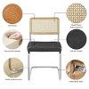HOMLUX Set of 2 Rattan Dining Chairs Faux Leather Upholstered Cane Chairs with Chrome Metal Legs and Woven Backrest - 3 of 4