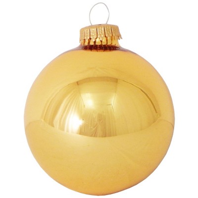 Christmas by Krebs 8ct Golden Topaz Shiny Glass Christmas Ball Ornaments 2.5" (67mm)