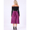 INSPIRE CHIC Women's Party Elastic Waist Metallic Shiny Accordion Pleated Midi Skirt - 4 of 4