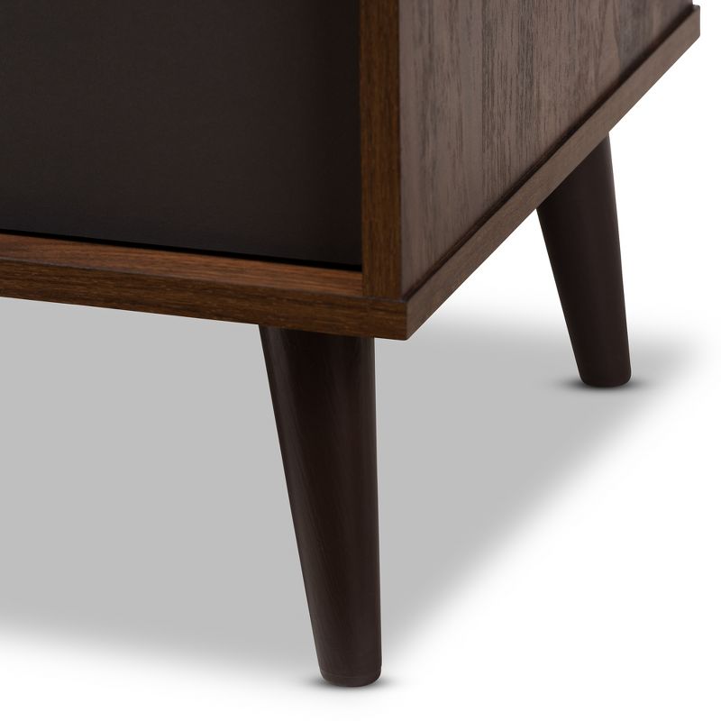 Samuel Finished TV Stand for TVs up to 55&#34; Walnut Brown/Dark Gray - Baxton Studio, 3 of 12