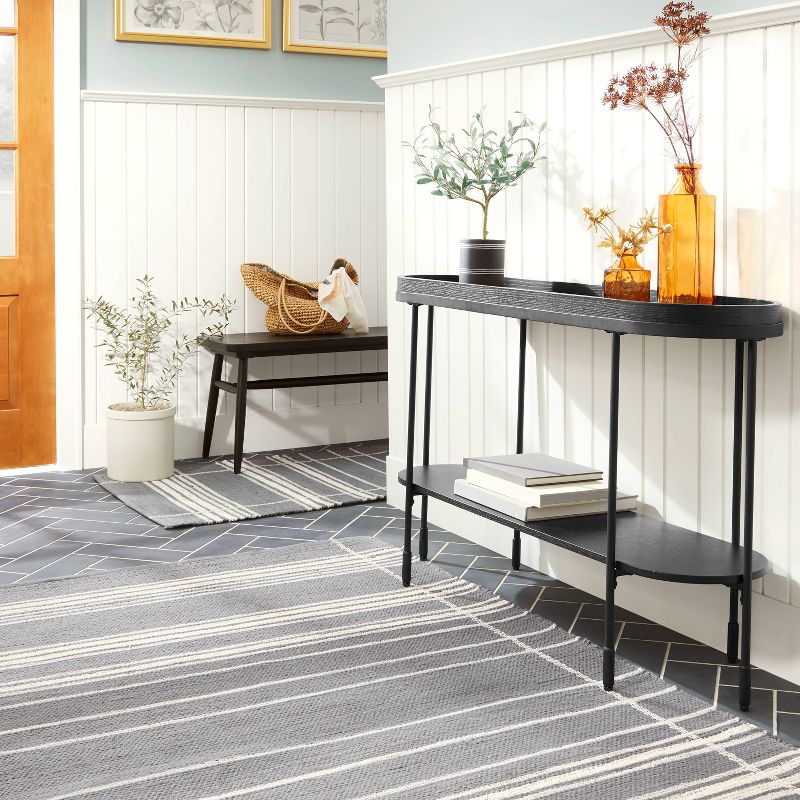 Wool Blend Variegated Stripe Area Rug Dark Gray - Hearth & Hand™ with Magnolia, 2 of 8