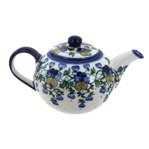 Blue Rose Polish Pottery 8C WR Unikat Large Teapot - 1 of 2