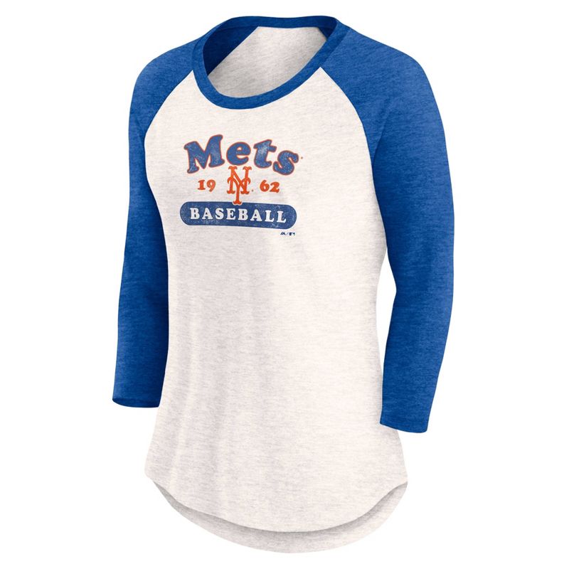 MLB New York Mets Women&#39;s 3/4 Fashion T-Shirt, 2 of 4