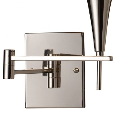 Polished Chrome 1-Light Dimmable Swingarm Sconce