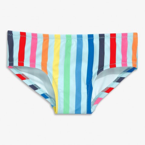 Primary Kids Swim Bikini Bottom In Rainbow Sky Stripe In Mist Spring Stripe Size 4