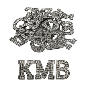 Unique Bargains DIY Clothes Repair Decorative Glitter Alphabet Rhinestone English Letter Iron-on Patches 1 Set - 1 of 4