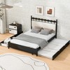 Queen Size Wooden Storage Platform Bed with 2 Big Drawers and Twin Size Trundle 4L - ModernLuxe - 3 of 4