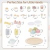 Wooden Tea Party Set , 34 PCS Wood Tea Toy, Pretend Play Kitchen Accessories with Play Food, Improve Imagination - 4 of 4