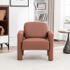 SEYNAR Modern PU Leather Accent Chair with Tubular Multifunctional Legs for Living Room - 2 of 4
