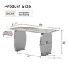 NicBex Dining Table for 4 Morden 63" Dining Table Dining Room Table with Double Pedestal Base and Imitation Marble Top for Kitchen - 2 of 4