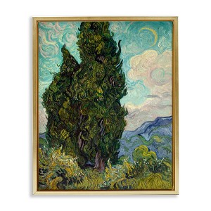 Stupell Industries Van Gogh Cypress Landscape Floating Frame Canvas Art - 1 of 4
