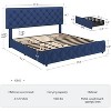 Bed Frame with 4 Storage Drawers and Headboard, Linen Upholstered Platform Bed Frame with Wooden Slats Support - 2 of 4