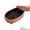 Oval Storage Ottoman with Removable Tray, Multifunctional Chenille Upholstered Storage Coffee Table - ModernLuxe - 3 of 4