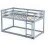 NicBex Twin Over Twin Bunk Bed with Ladder and Fence,Loft Bed with Strengthened Slats for Bedroom,Gray/White/Pink - 4 of 4