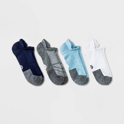 Photo 1 of Mens Running No Show Socks 4pk - All in Motion Navy/Light Blue/Gray/White 6-12