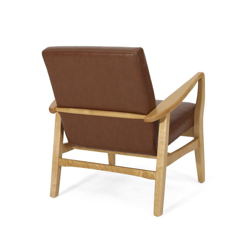 Marcola Mid Century Modern Upholstered Wood Framed Club Chair - Christopher Knight Home, 4 of 14