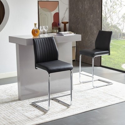 Infurnic Counter and Bar Stools, Counter Height Bar Stools with  Ergonomic Backrest for Kitchens, Bar, Home, 2PCS, Black, 15.16"*16.54"*38.98"