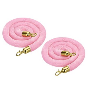 Unique Bargains Hotel Adjustable Velvet Crowd Control Stanchion Rope with Snap Hooks 2 Pcs - 1 of 4