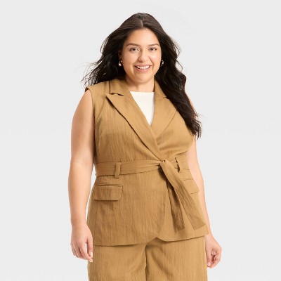 Women's Tie-Front Long Line Vest - A New Day™