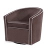 Velvet Swivel Barrel Chair with Removable Cushion, Reversible Seat, and 360-Degree Swivel - 3 of 4