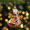 Northlight Santa on a Rocking Horse Glittered Glass Christmas Ornament - 4.75"  - Red - 2 of 4