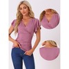 Allegra K Women's Summer V Neck Ruffle Sleeve Casual Faux Wrap Blouse - 2 of 4