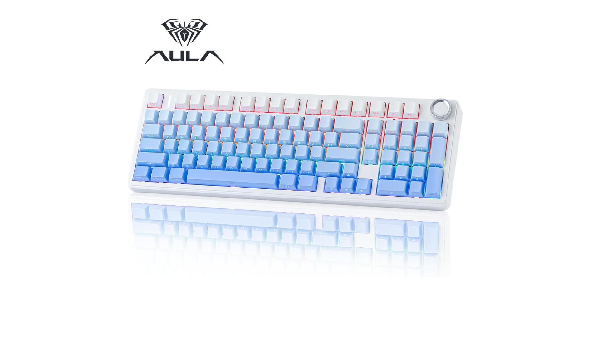 AULA F99 Pro, 99-Key, Wireless, Hot Swappable, Mechanical Gaming Keyboard, RGB, 5-Layer Padding, 8000 mAh Battery, Knob