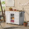 Kitchen Island with Storage, 52.8'' Rolling Kitchen Cart with Drawers & Towel Rack, Mobile Kitchen Island On Wheels For Dining Room Kitchen - 2 of 4
