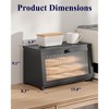 MOEPISY Wooden Bread Box for Kitchen Countertop, Large Capacity Kitchen Countertop Organizer Black - 2 of 4