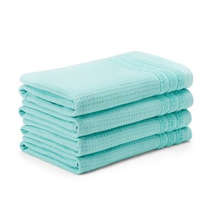 TOWN & COUNTRY BASICS 4-Piece Waffle Woven Terry Stripe Hand Towel Set - 1 of 4