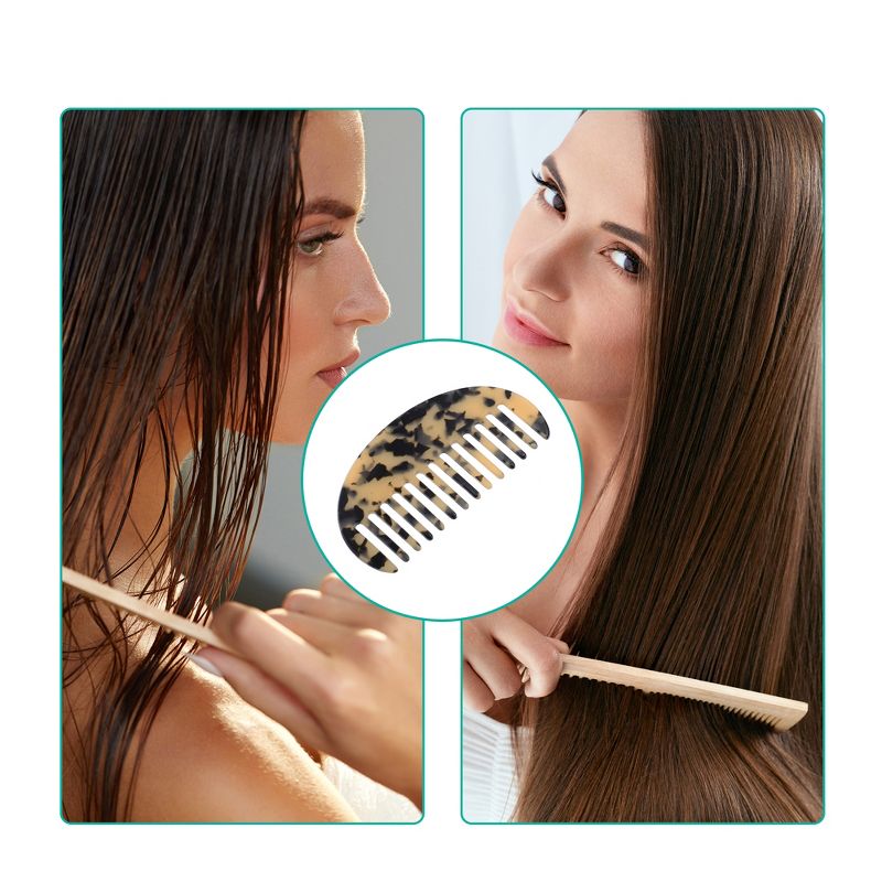 Unique Bargains Anti-Static Hair Comb Wide Tooth for Thick Curly Hair Hair Care Detangling Comb For Wet and Dry 2 Pcs, 5 of 7