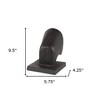 HomeRoots Set of Two 6" Black Metal Bull Decorative Bookends - 3 of 4