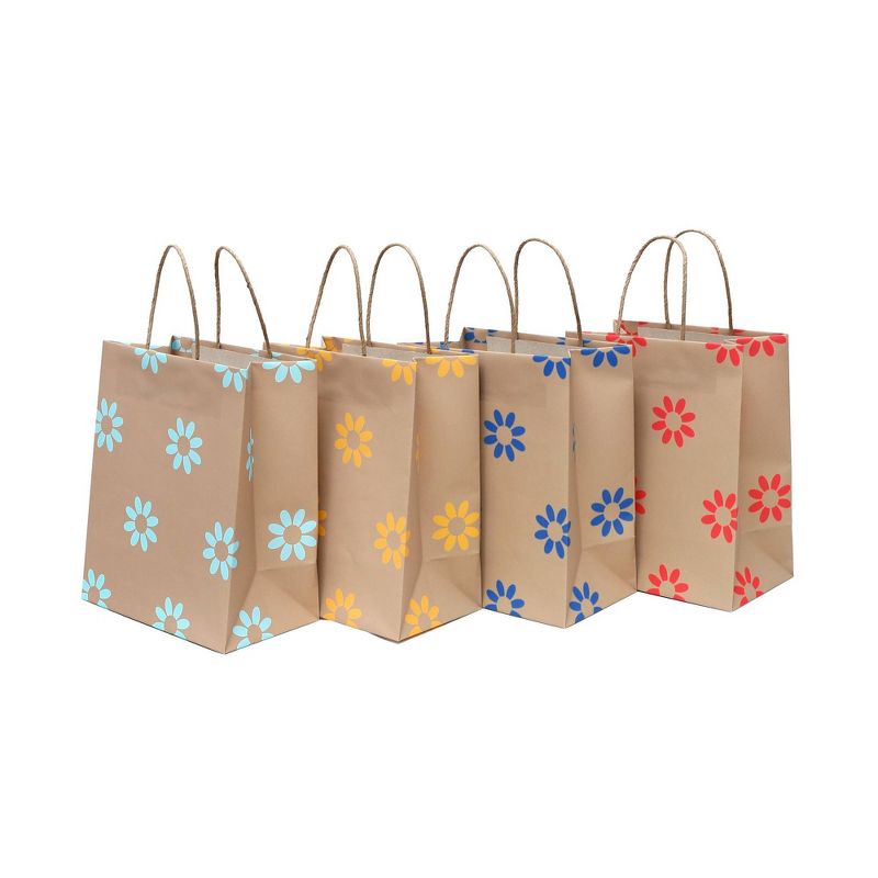 4pk Small Printed Gift Bag - Spritz&#8482;: Floral Design, Multicolor, FSC Certified, All Occasions, 3 of 16